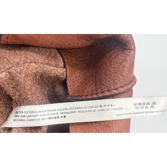 Free People Y2K Distressed Brown 100% Cow Leather Tote Boho Slouchy Bag - Picture 14 of 14